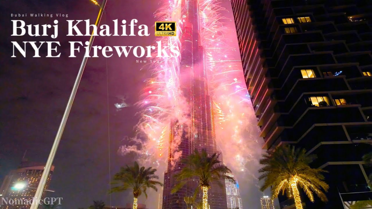 Burj Khalifa NYE 2024 Fireworks | Dubai Travel Guide 4K HDR